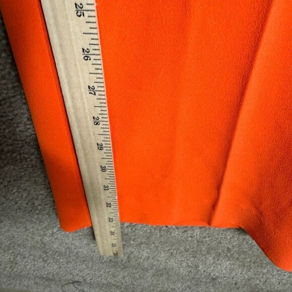 Zara Trouser Pants Womens Size XS Orange High‎ Rise Straight Side Zipper Crepe - Picture 5 of 10